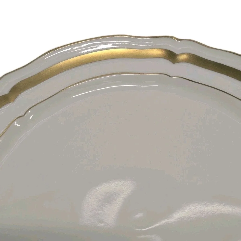 Raynaud Limoges Ceralene Marie Antoinette Gold on White Plates SET‎ OF 8